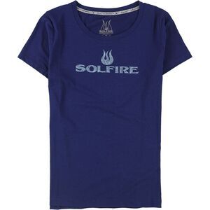 SOLFIRE Womens Original Logo Graphic T-Shirt, Blue, NWT